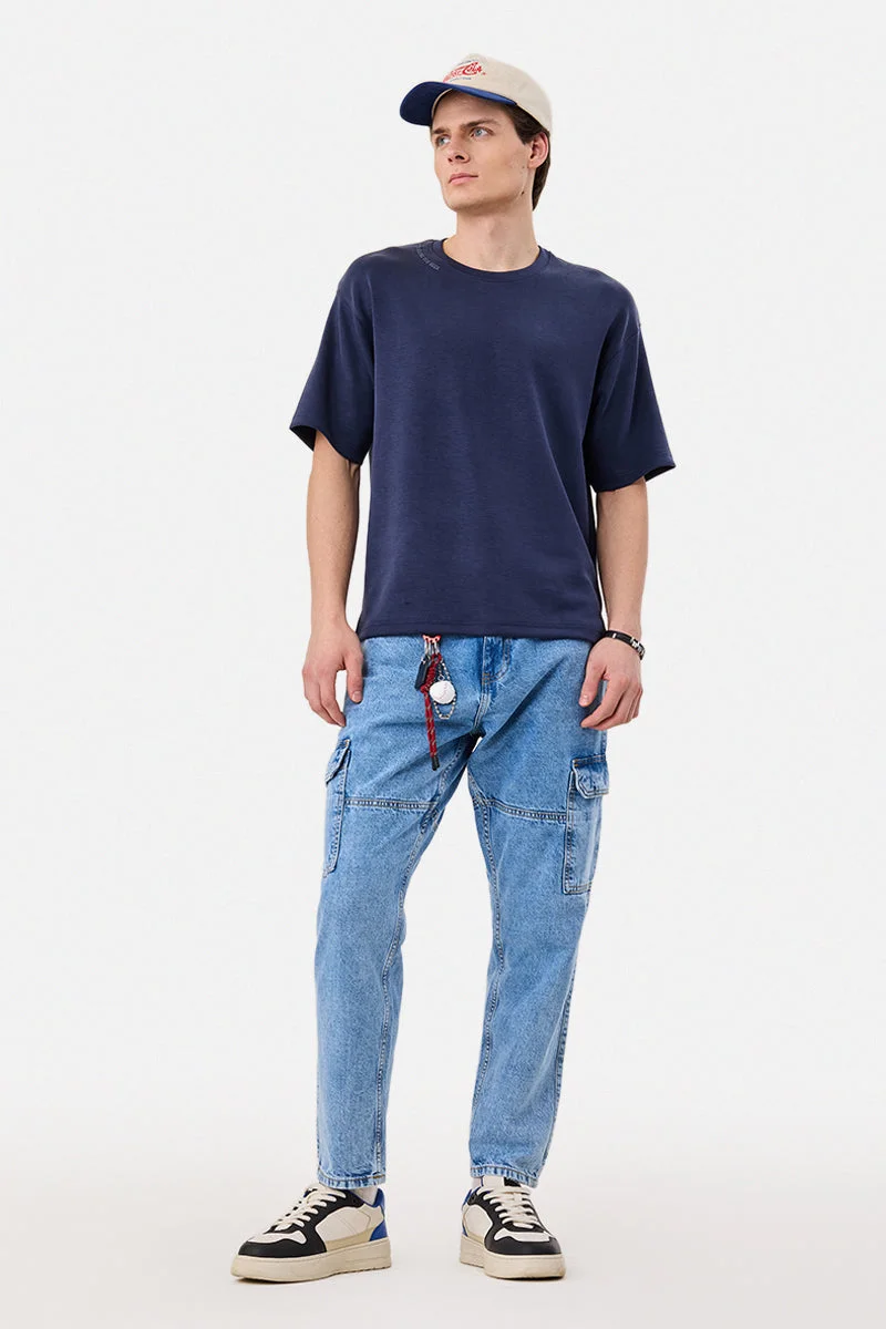 SNITCH 6 Pocket Washed Baggy Cargo Jeans